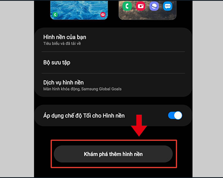 Cách cài hình nền Samsung bước 1