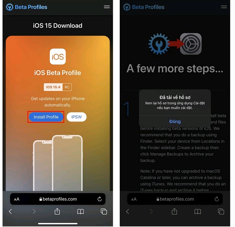Bước đầu tiên mà bạn cần làm trong cách cập nhật iOS 15.4 RC