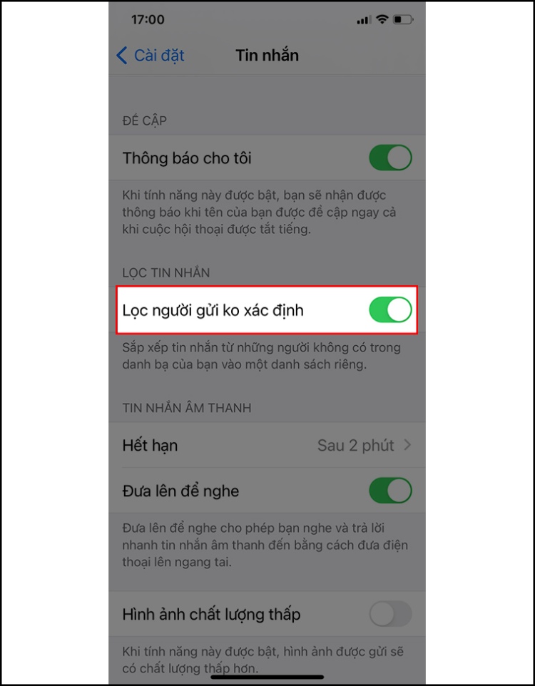 Cách chặn tin nhắn rác 3