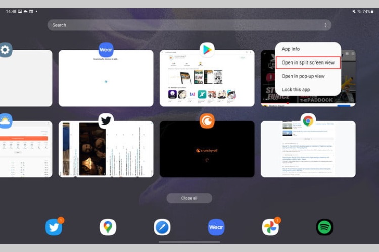 cách chia đôi màn hình trên các dòng khác của samsung 2