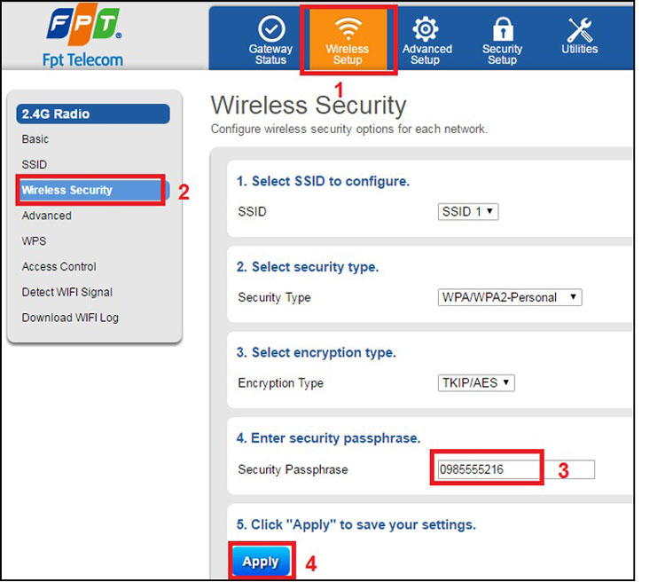 cách đổi mật khẩu WiFi