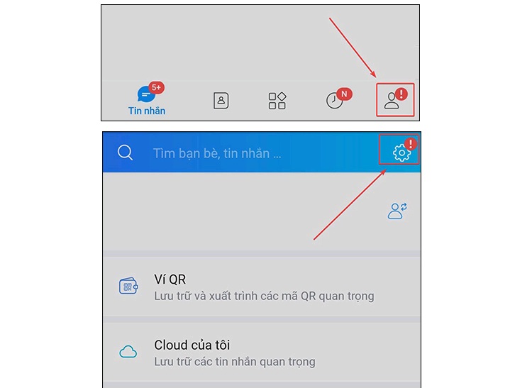 Từ mục Cá nhân, chọn biểu tượng Cài đặt