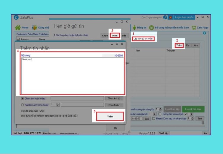 Lên lịch tin nhắn cần gửi