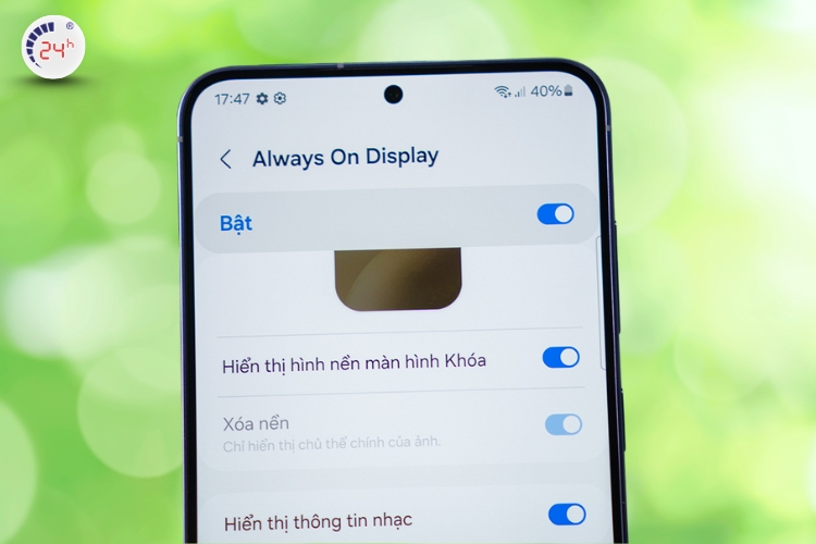 Cách hiển thị phần trăm pin Samsung qua Always On Display