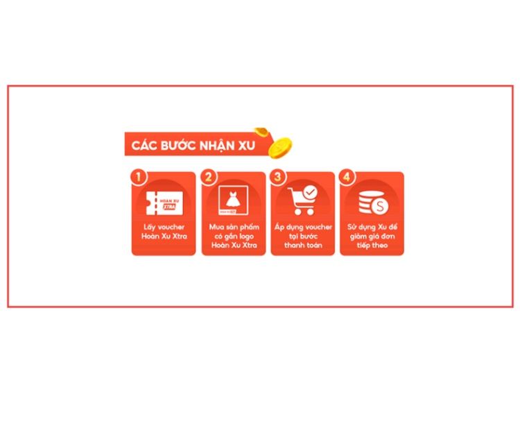 Bạn có thể kiếm xu từ mục Hoàn xu Xtra