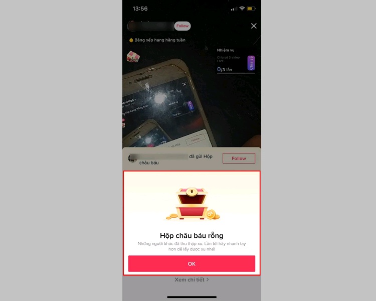 Cập nhật kết quả nhận xu từ TikTok