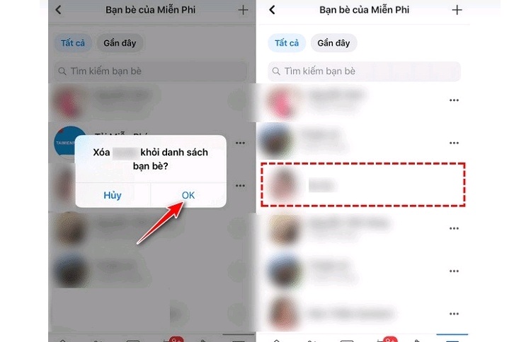 Facebook sẽ gửi thông báo để xác nhận vấn đề hủy kết bạn đã thành công