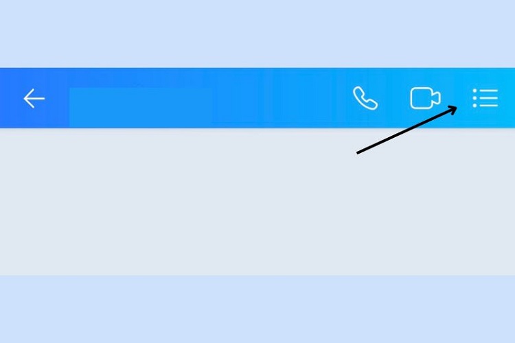 Chọn phần hội thoại muốn bật mã hoá và nhấn tiếp vào ba dấu gạch ngang