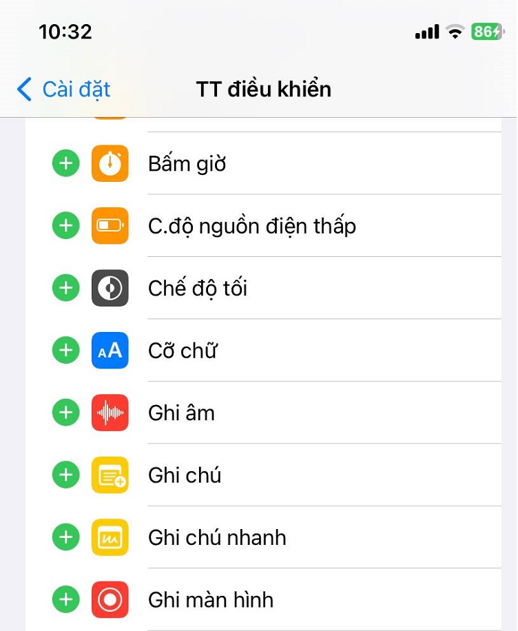 chọn vào mục ghi màn hình