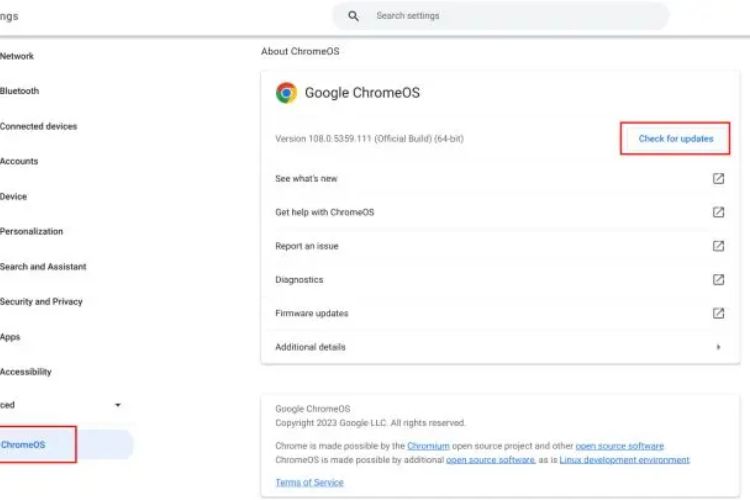Bạn nên cập nhật ChromeOS thường xuyên để cải thiện tốc độ Chromebook