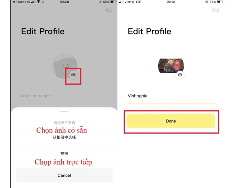 Thiết lập Avatar và tên tài khoản để hoàn tất quá trình đăng nhập vào app