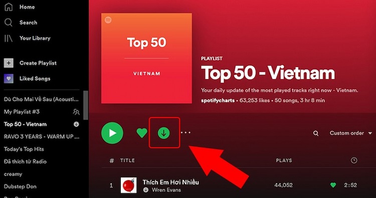 Download và chờ đợi để máy tính hoàn tất việc lưu trữ bài nhạc 
