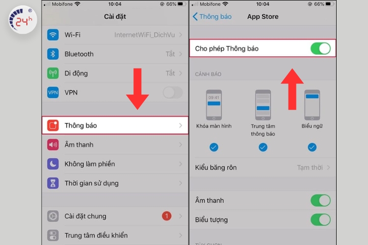 Tắt thông báo cho các ứng dụng giúp tiết kiệm pin iPhone 15