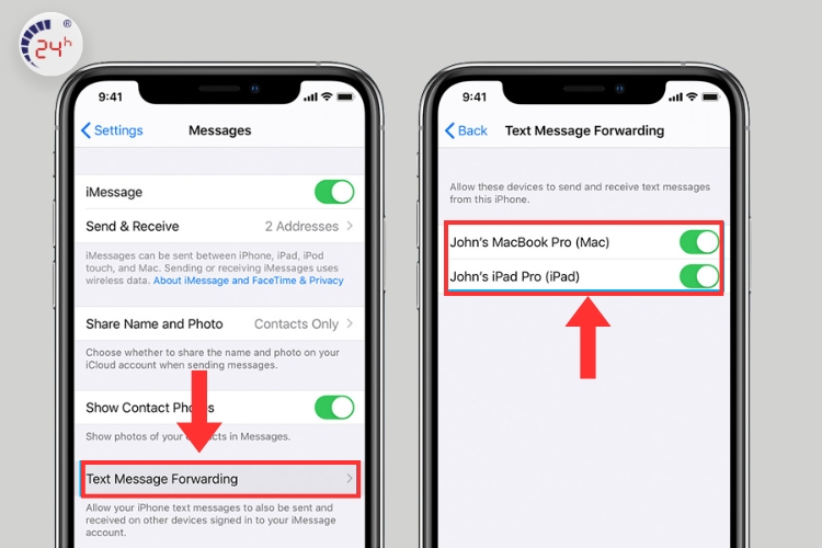 Tiết kiệm pin iPhone 15 bằng cách gọi điện, nhắn tin trên iPhone 15 thông qua máy tính Mac
