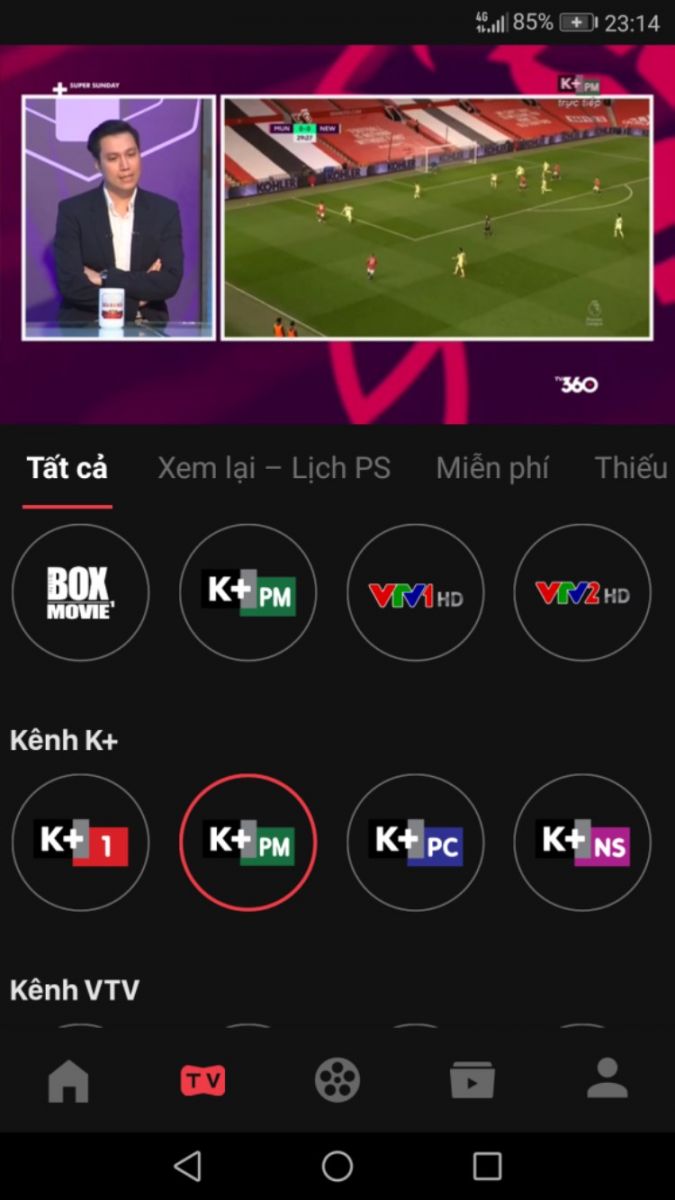 Cách xem K+ miễn phí h4