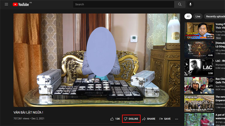 Cách xem người dislike trên youtube