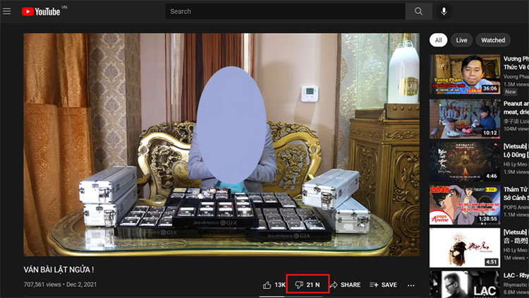 Cách xem người dislike trên youtube