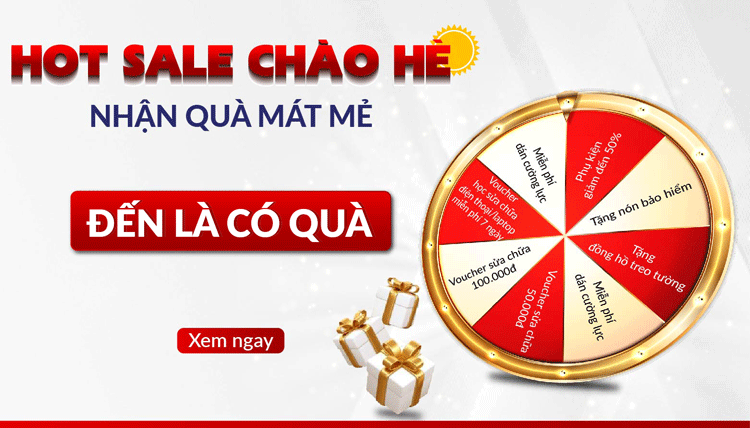Khách hàng có thể nhận qua khi sửa chữa ở 24h thông qua vòng quay may mắn