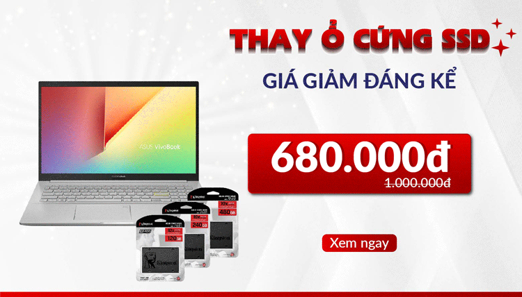Dịch vụ thay ổ cứng laptop cũng có giá giảm đáng kể