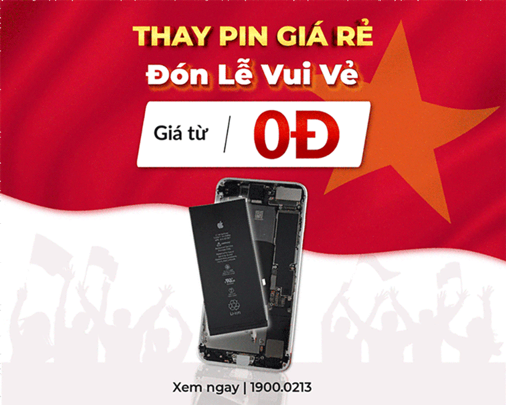 Khách hàng sẽ được hỗ trợ thay pin iPhone (dòng iPhone 6 - X) với giá từ 0 đồng