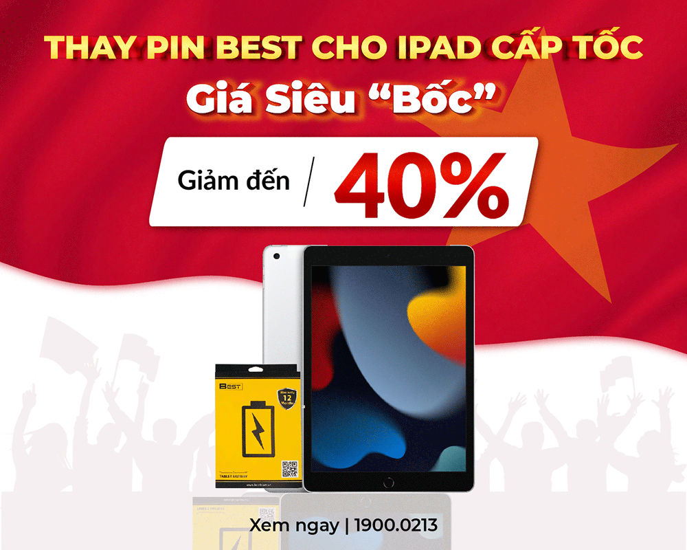 Giảm đến 40% chi phí thay pin Best cho iPad