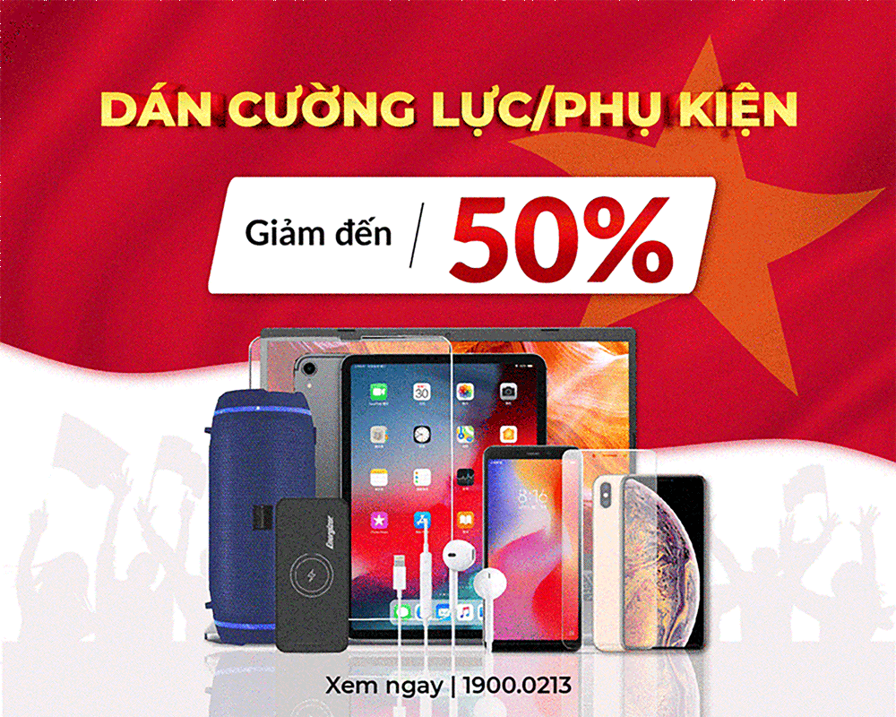 Khách được giảm đến 50% chi phí dán cường lực hoặc mua phụ kiện tại trung tâm