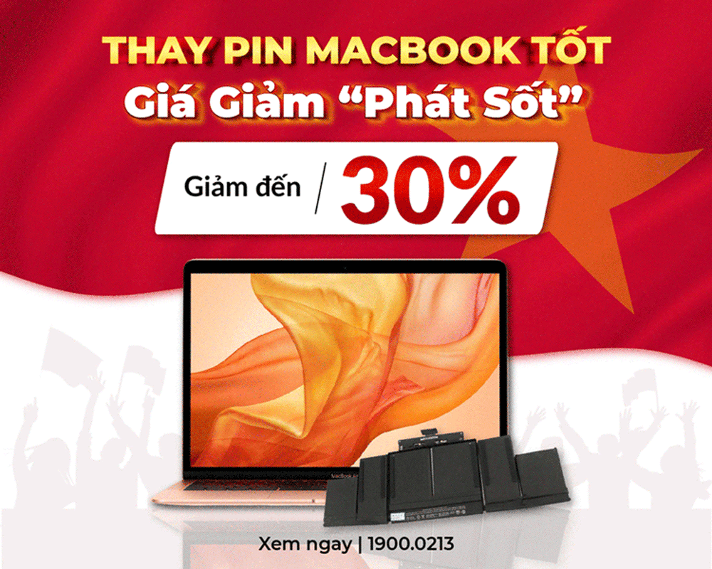 Khách được giảm đến 30% chi phí thay pin MacBook