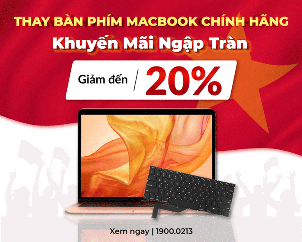 Giảm đến 20% chi phí thay bàn phím MacBook