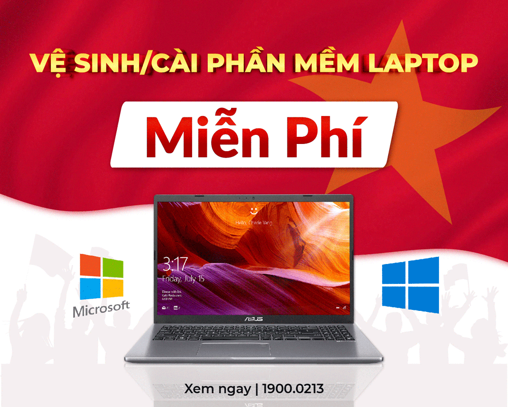 Vệ sinh/cài đặt phần mềm laptop miễn phí cho tất cả khách hàng