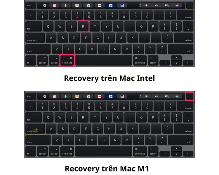 thao tác phím vào chế độ Recovery