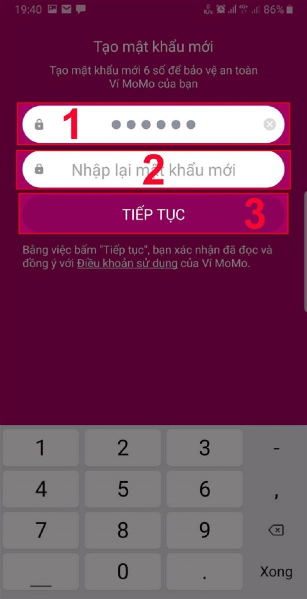 Thiết lập lại mật khẩu