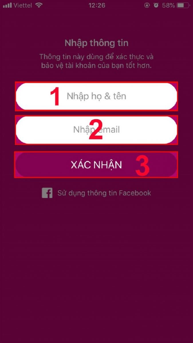  nhập thông tin cá nhân 