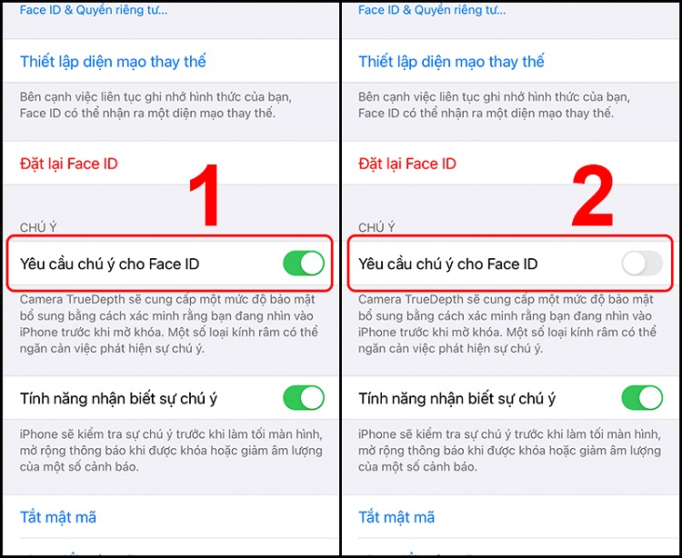 Không nên dùng được Face ID khi đeo kính râm