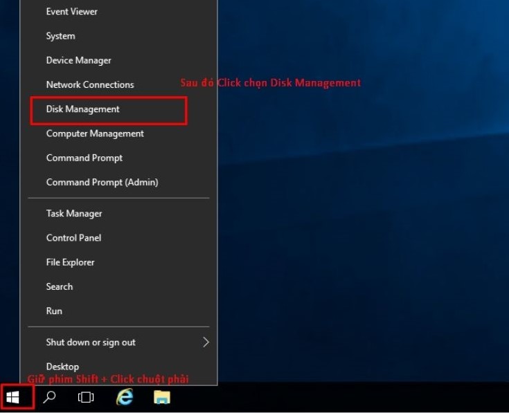 sử dụng disk management