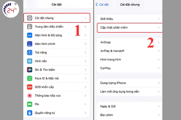 Cập nhật iOS mới nhất bước 1