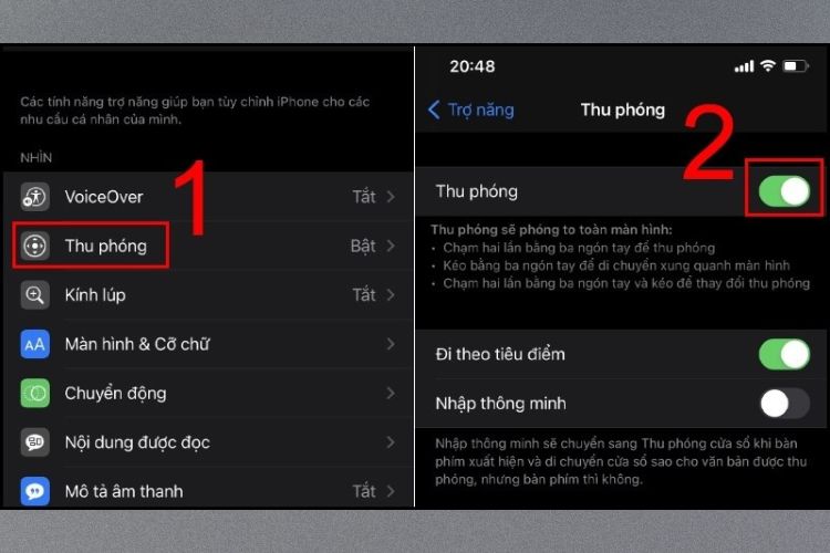 chế độ phóng to của iphone 13 pro max