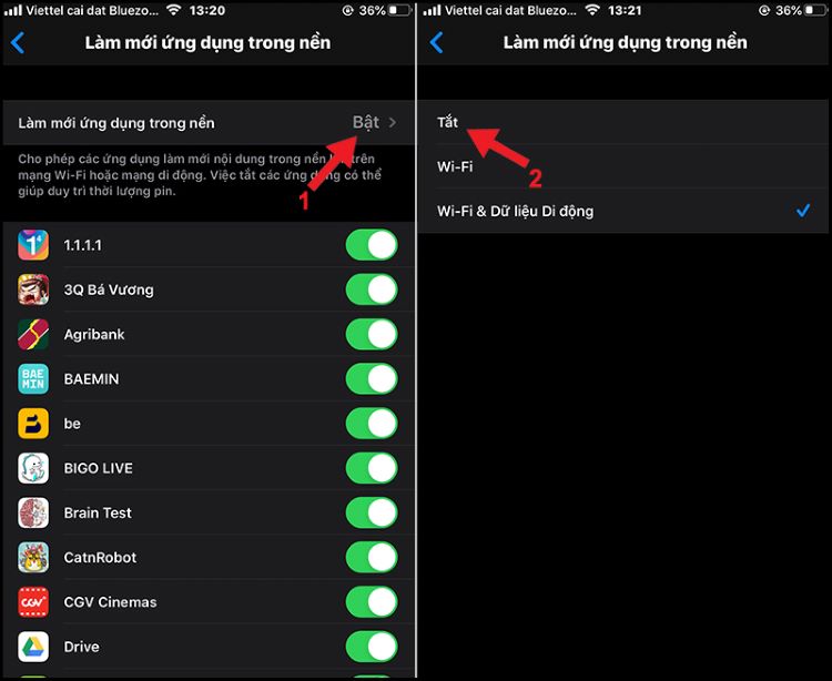 Hạn chế ứng dụng chạy ngầm 