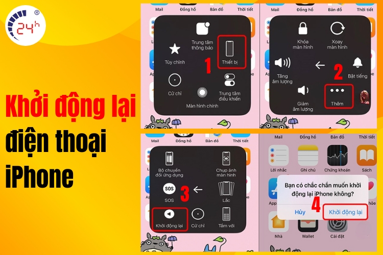  Khởi động lại điện thoại iPhone