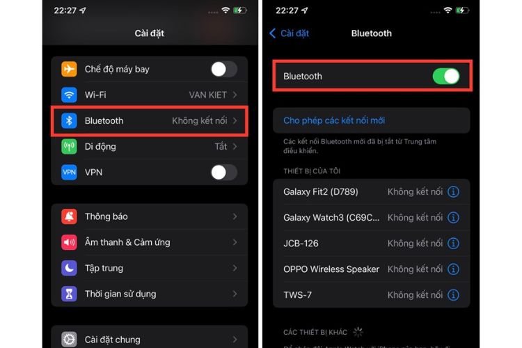 Kiểm tra kết nối Bluetooth trên iPhone