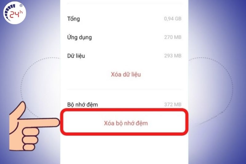 Xóa bộ nhớ Cache trên Android bước 2