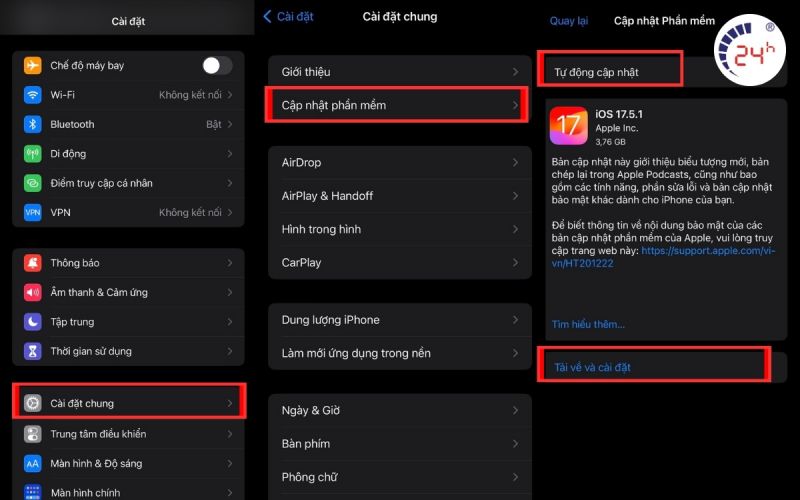 Cập nhật phần mềm điện thoại iPhone 