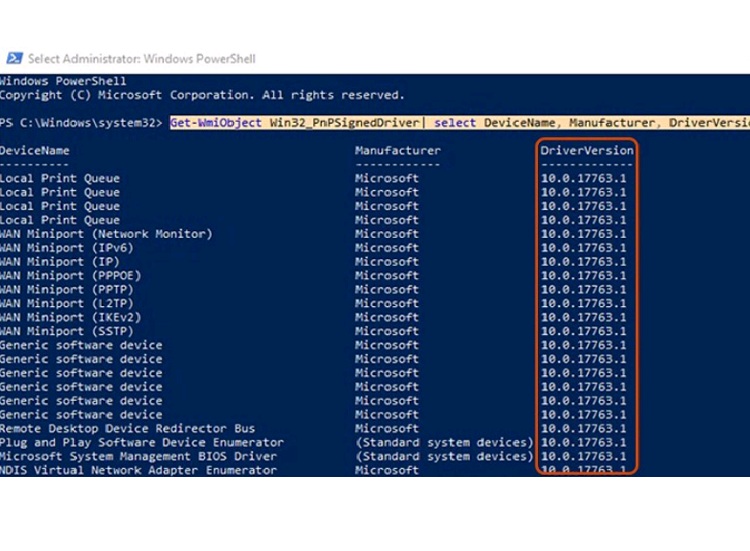 Dán lệnh vào giao diện Administrator: Windows PowerShell