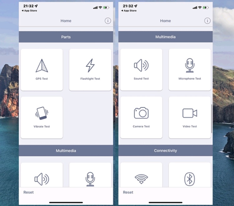 Ứng dụng Check My Device có tích hợp các bài test cảm biến