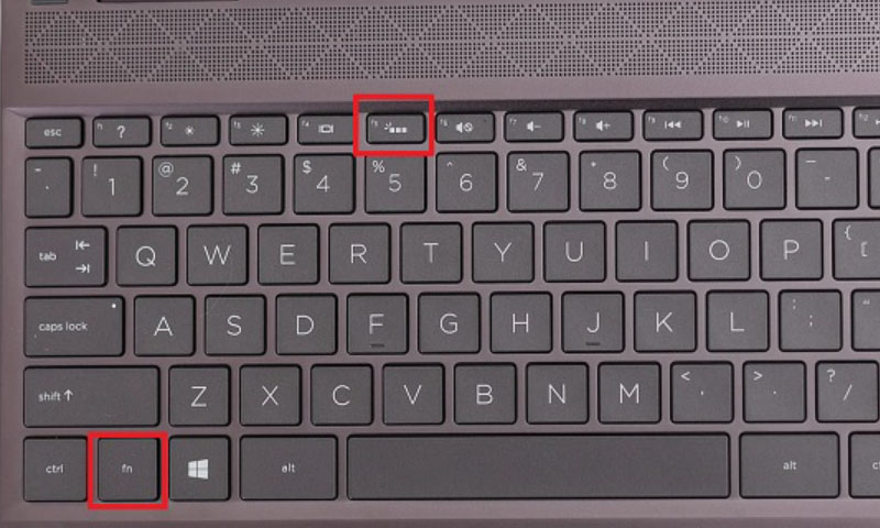 bat den ban phim laptop HP