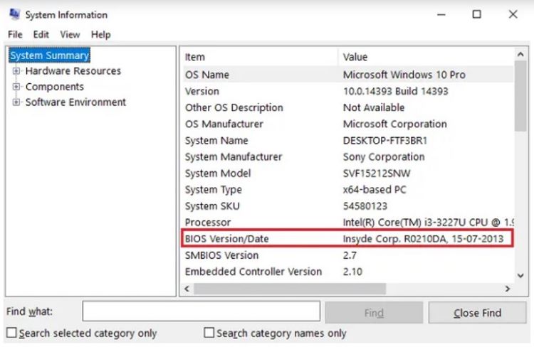 Cập nhập lại BIOS