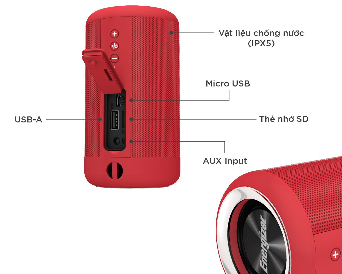 loa Bluetooth kèm pin sạc dự phòng Energizer BTS - 102 - 10W 