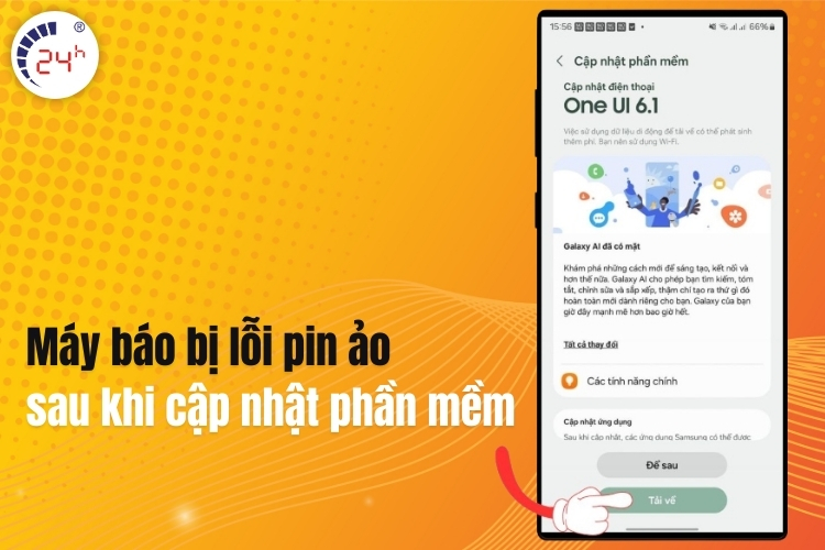 Máy báo bị lỗi pin ảo sau khi cập nhật phần mềm