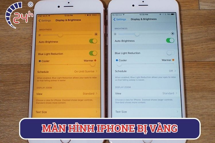 màn hình iphone bị vàng