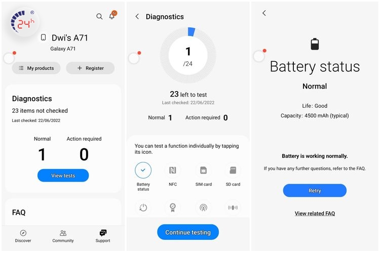 Lỗi pin điện thoại Samsung