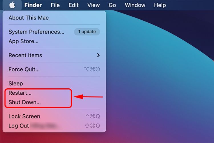Dùng menu mặc định để khởi động MacBook